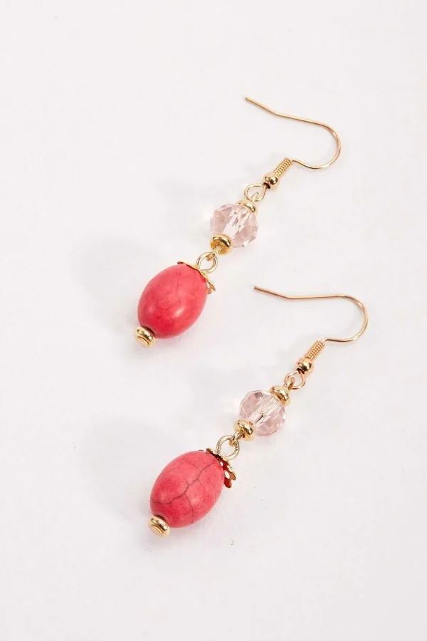 Soul Jewellery Coral Beaded Earrings*Women April Edit