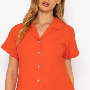 Rowen Avenue Coral Camp Collar Shirt*Women Tops & Blouses