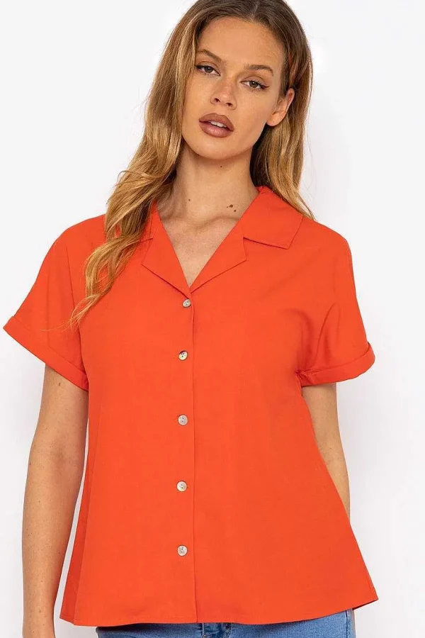 Rowen Avenue Coral Camp Collar Shirt*Women Tops & Blouses