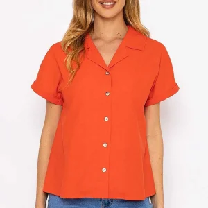 Rowen Avenue Coral Camp Collar Shirt*Women Tops & Blouses