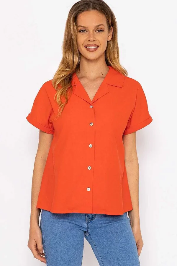 Rowen Avenue Coral Camp Collar Shirt*Women Tops & Blouses