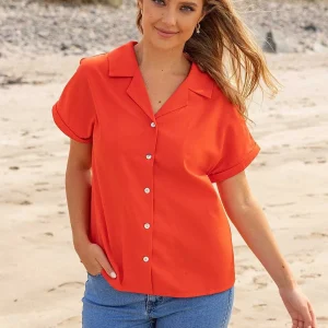 Rowen Avenue Coral Camp Collar Shirt*Women Tops & Blouses