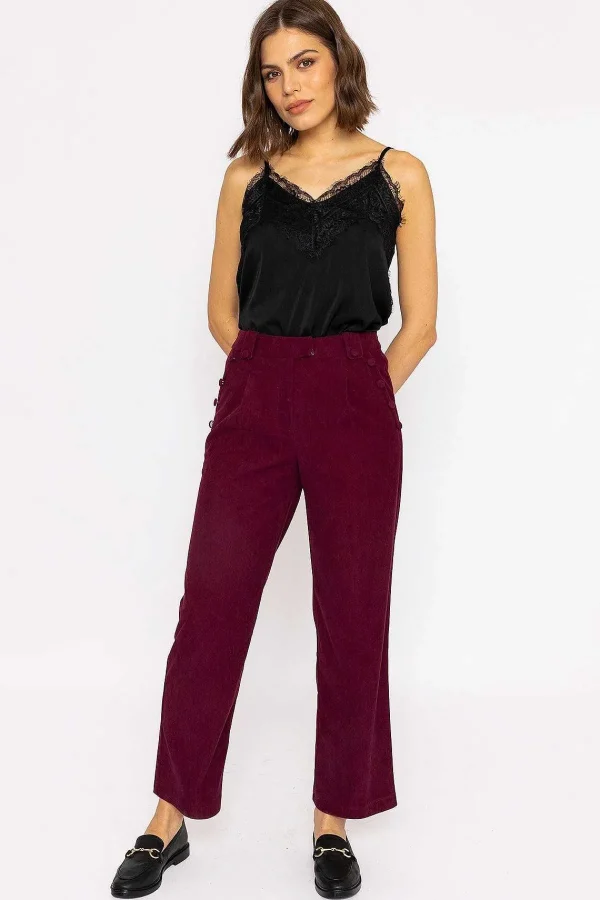 Rowen Avenue Cord Wide Leg Pant In Plum*Women Jeans & Trousers