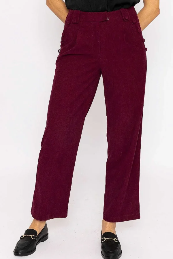 Rowen Avenue Cord Wide Leg Pant In Plum*Women Jeans & Trousers