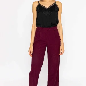 Rowen Avenue Cord Wide Leg Pant In Plum*Women Jeans & Trousers