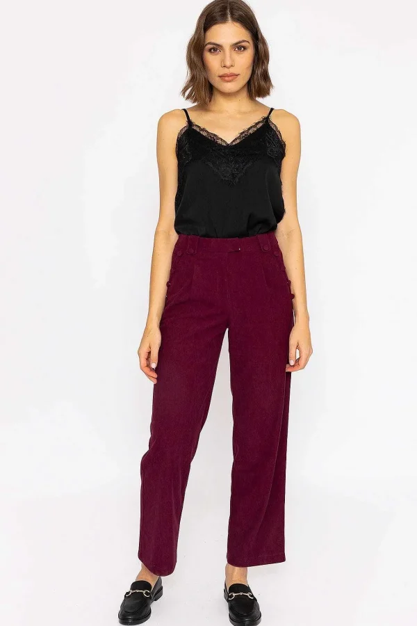 Rowen Avenue Cord Wide Leg Pant In Plum*Women Jeans & Trousers