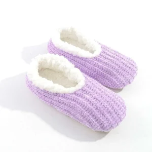 SOUL Accessories Cosy Knit Slipper Socks In Lilac*Women Nightwear