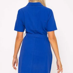 Kelly & Grace Weekend Cotton Shirt Dress In Cobalt* Sale Dresses