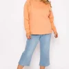 Ulla Popken Cotton Sweatshirt In Orange*Women Hoodies & Sweatshirts