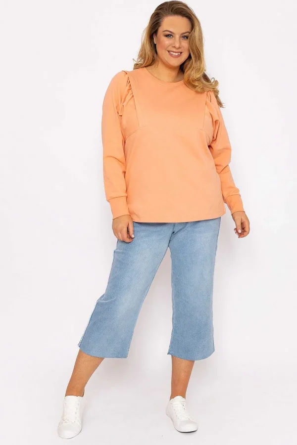 Ulla Popken Cotton Sweatshirt In Orange*Women Hoodies & Sweatshirts