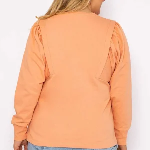 Ulla Popken Cotton Sweatshirt In Orange*Women Hoodies & Sweatshirts