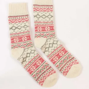 Cherish Accessories Cream Fairisle Cosy Socks In Box*Women Nightwear