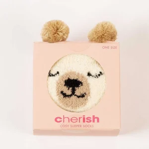 Cherish Accessories Cream Fluffy Boxed Slipper Socks*Women Nightwear