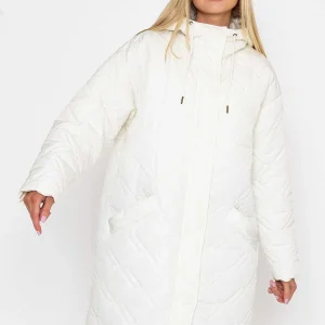 J'aime la Vie Cream Long Line Hooded Coat*Women Coats & Jackets