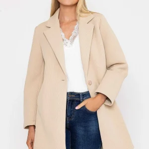 Pala D'oro Cream Scuba Fabric Coat*Women Coats & Jackets