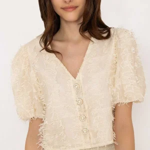 Elli White Cream Tulle Cropped Top*Women Tops & Blouses