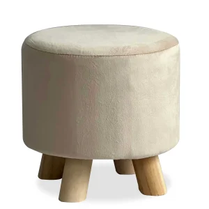 Carraig Donn HOME Cream Velour Footstool* Homeware