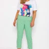 Ulla Popken Cropped Green Bengaline Pants*Women Jeans & Trousers