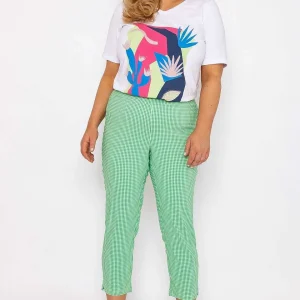 Ulla Popken Cropped Green Bengaline Pants*Women Jeans & Trousers