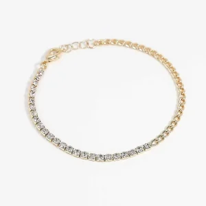 Soul Jewellery Curb And Diamante Bracelet In Gold* Bracelets