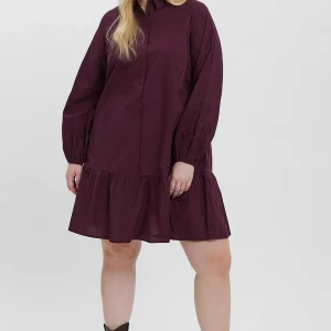 Vero Moda Curve Curve - Abby Dress In Burgundy*Women Dresses & Jumpsuits