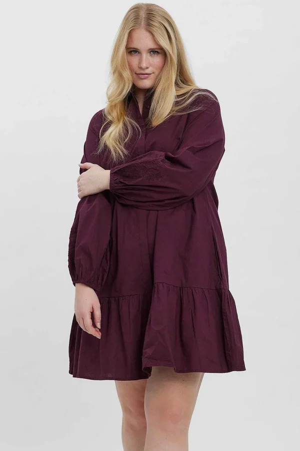 Vero Moda Curve Curve - Abby Dress In Burgundy*Women Dresses & Jumpsuits