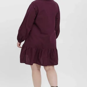 Vero Moda Curve Curve - Abby Dress In Burgundy*Women Dresses & Jumpsuits