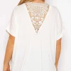 Nova of London Curve - Curve Medallion Lace Back Top In Ivory*Women Tops & Blouses