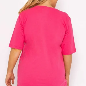 Nova of London Curve - Diamante Star Oversized Top In Pink*Women Tops & Blouses