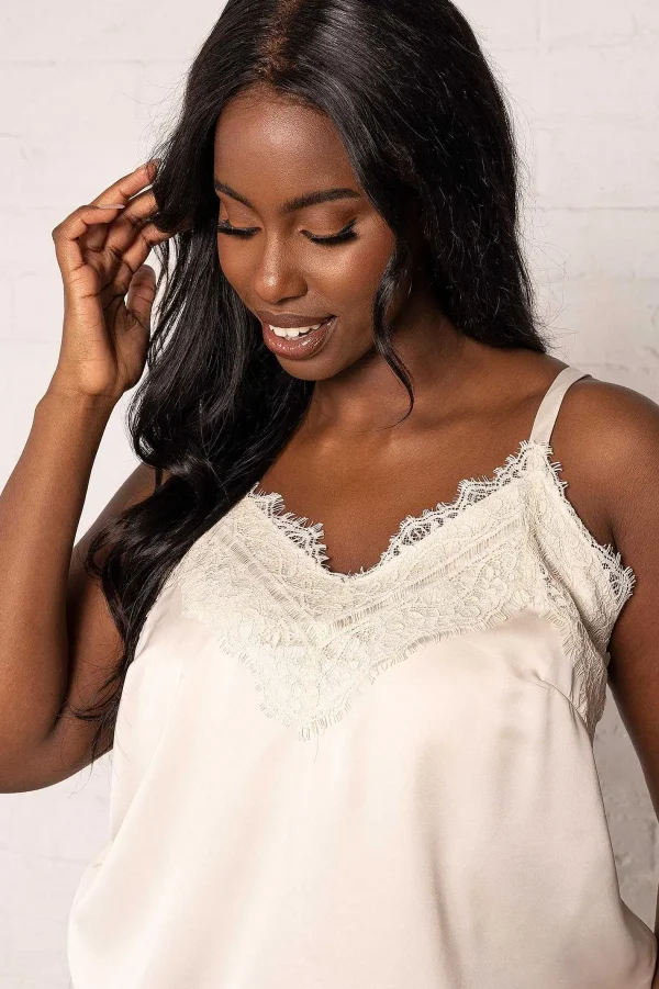 Vero Moda Curve Curve - Lace Sleeveless Top In Beige*Women Tops & Blouses