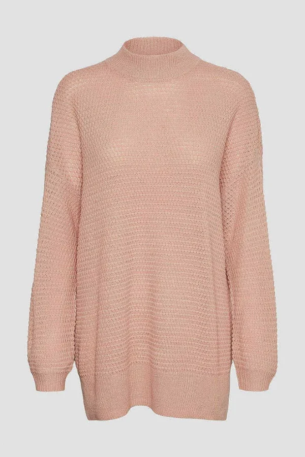 Vero Moda Curve Curve - Quinn High Neck Knit In Pink*Women Jumpers & Cardigans