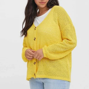 Vero Moda Curve Curve - Whitney Cardigan In Yellow*Women Jumpers & Cardigans