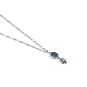 Newbridge Silverware Jewellery Dark Blue Stone Pendant* Boxed Gifts