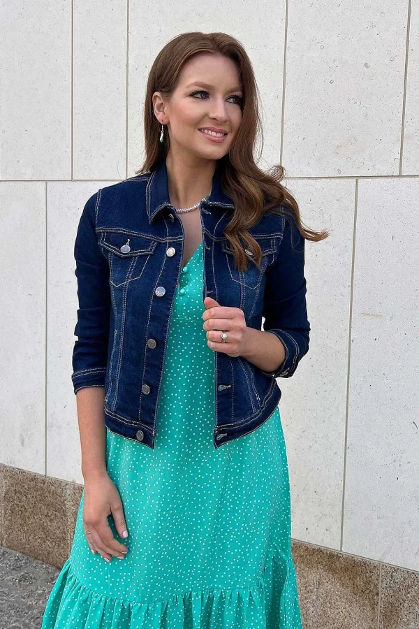 Kelly & Grace Weekend Denim Jacket In Indigo Blue*Women Coats & Jackets