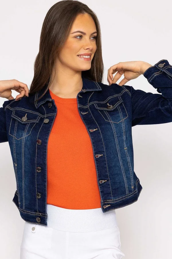 Kelly & Grace Weekend Denim Jacket In Indigo Blue*Women Coats & Jackets