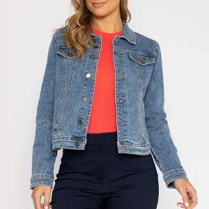 Kelly & Grace Weekend Denim Jacket In Medium Blue*Women Coats & Jackets