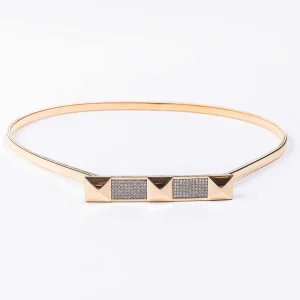 SOUL Accessories Diamante Detail Stretch Belt In Gold* Belts