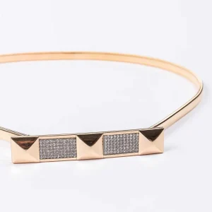 SOUL Accessories Diamante Detail Stretch Belt In Gold* Belts