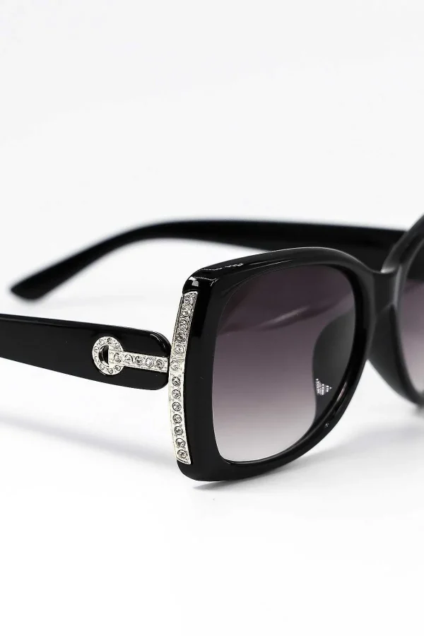 SOUL Accessories Diamante Oversized Sunglasses In Black* Sunglasses