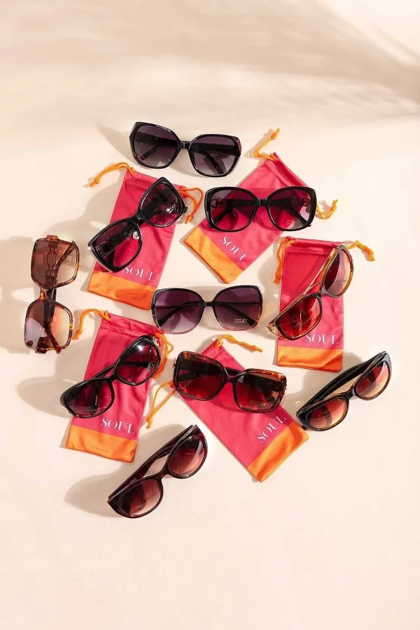 SOUL Accessories Diamante Oversized Sunglasses In Black* Sunglasses