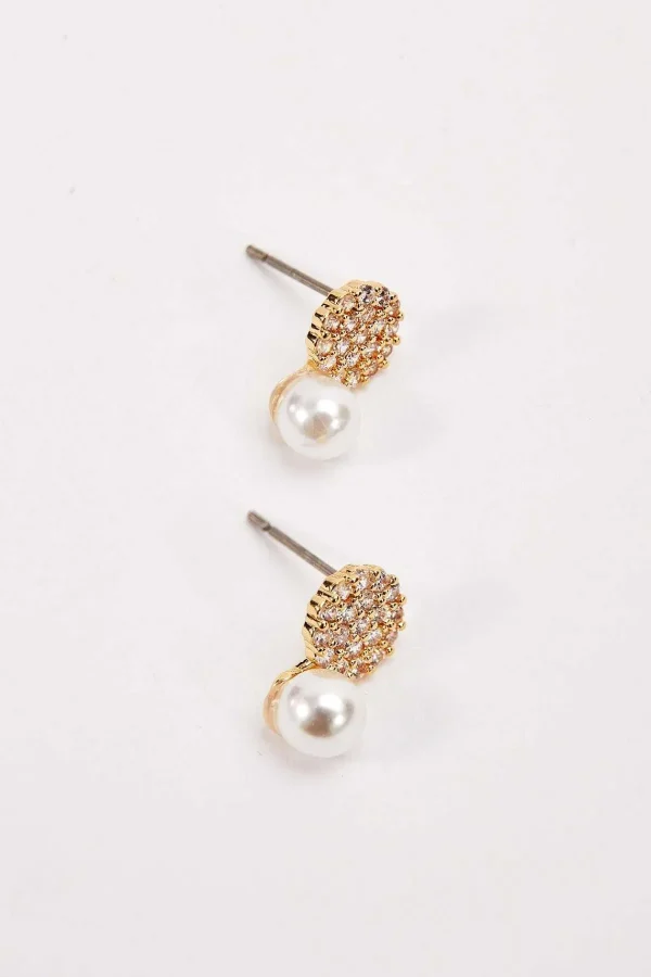 Soul Jewellery Diamante Pearl Earrings* Boxed Gifts