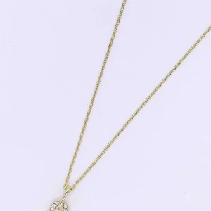 Joularie Diamante Square Pendant In Gold* Necklaces