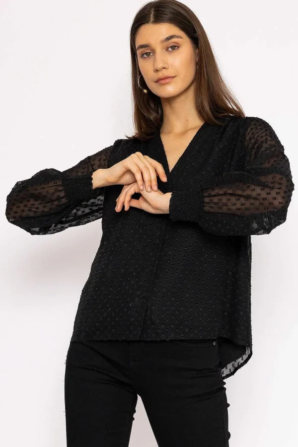 Rowen Avenue Dobby Texture Blouse In Black*Women Tops & Blouses