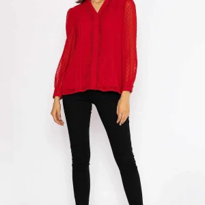 Rowen Avenue Dobby Texture Blouse In Red*Women Tops & Blouses