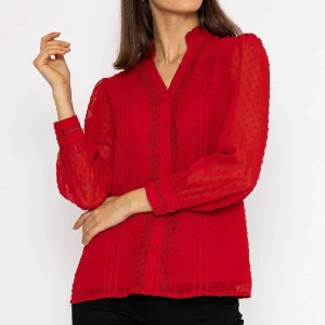 Rowen Avenue Dobby Texture Blouse In Red*Women Tops & Blouses