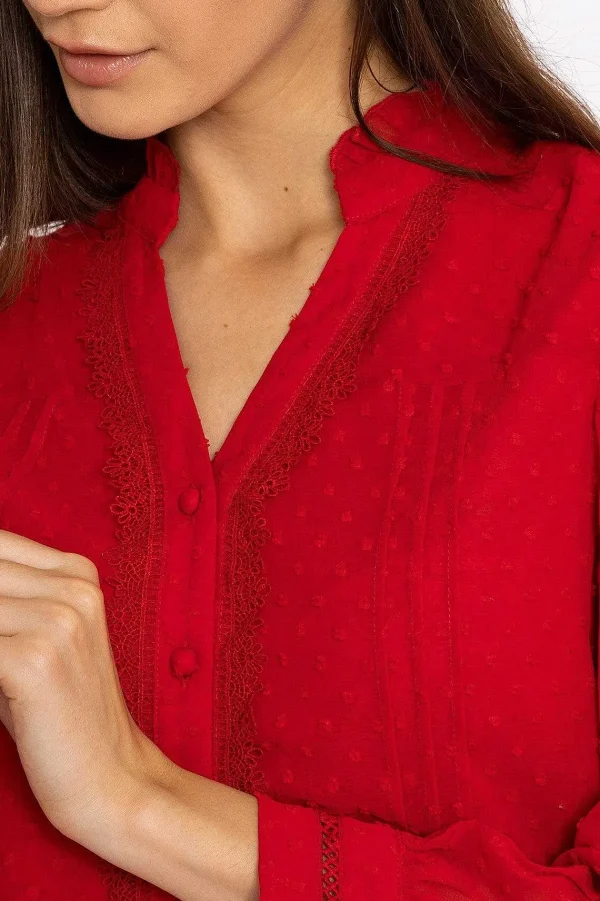 Rowen Avenue Dobby Texture Blouse In Red*Women Tops & Blouses