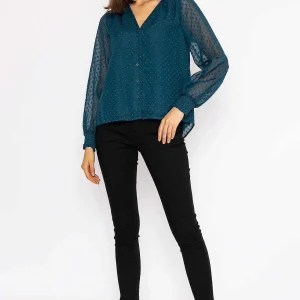 Rowen Avenue Dobby Texture Blouse In Teal*Women Tops & Blouses