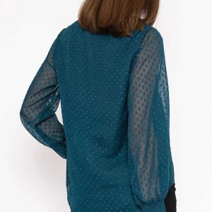 Rowen Avenue Dobby Texture Blouse In Teal*Women Tops & Blouses