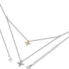 Tipperary Crystal Jewellery Double Floating Star Necklace In Silver* Boxed Gifts