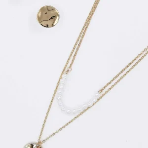 Joularie Double Strand Coin Pendant Necklace In Gold* Necklaces